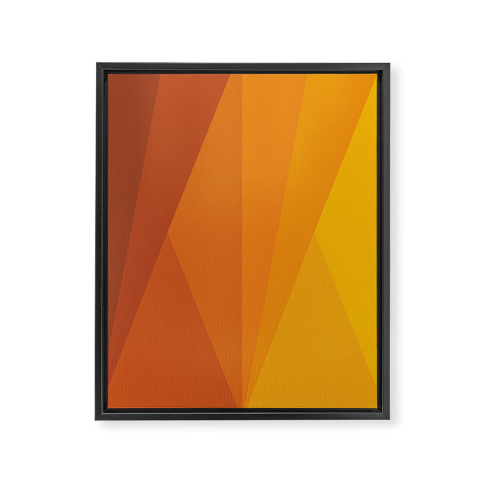 Geometric Triangles XI Retro Orange Framed Canvas Print Gallery Image 1