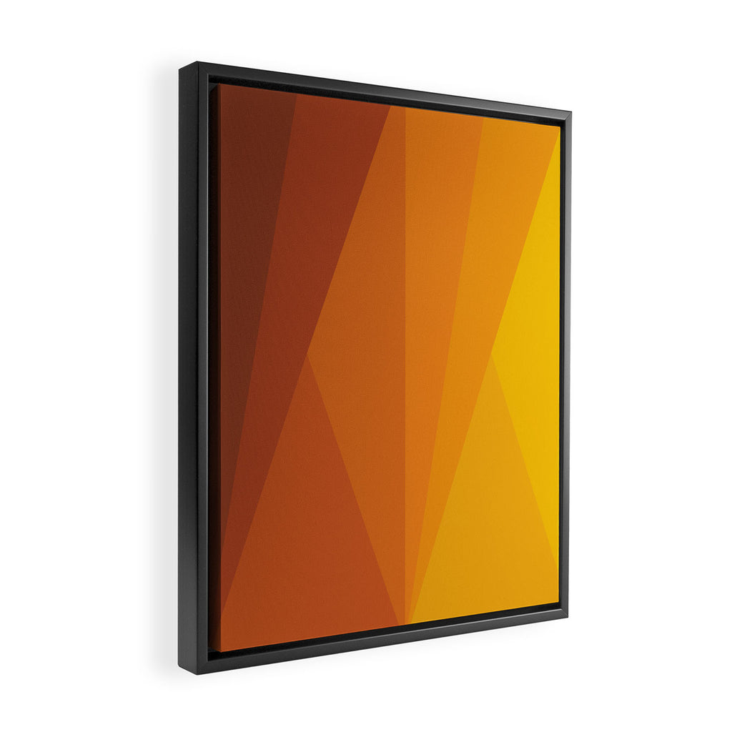 Geometric Triangles XI Retro Orange Framed Canvas Print Gallery Image 2