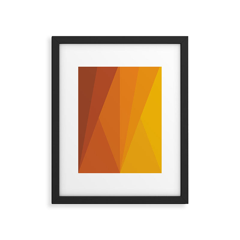 Geometric Triangles XI Retro Orange Framed Art Print Gallery Image 5