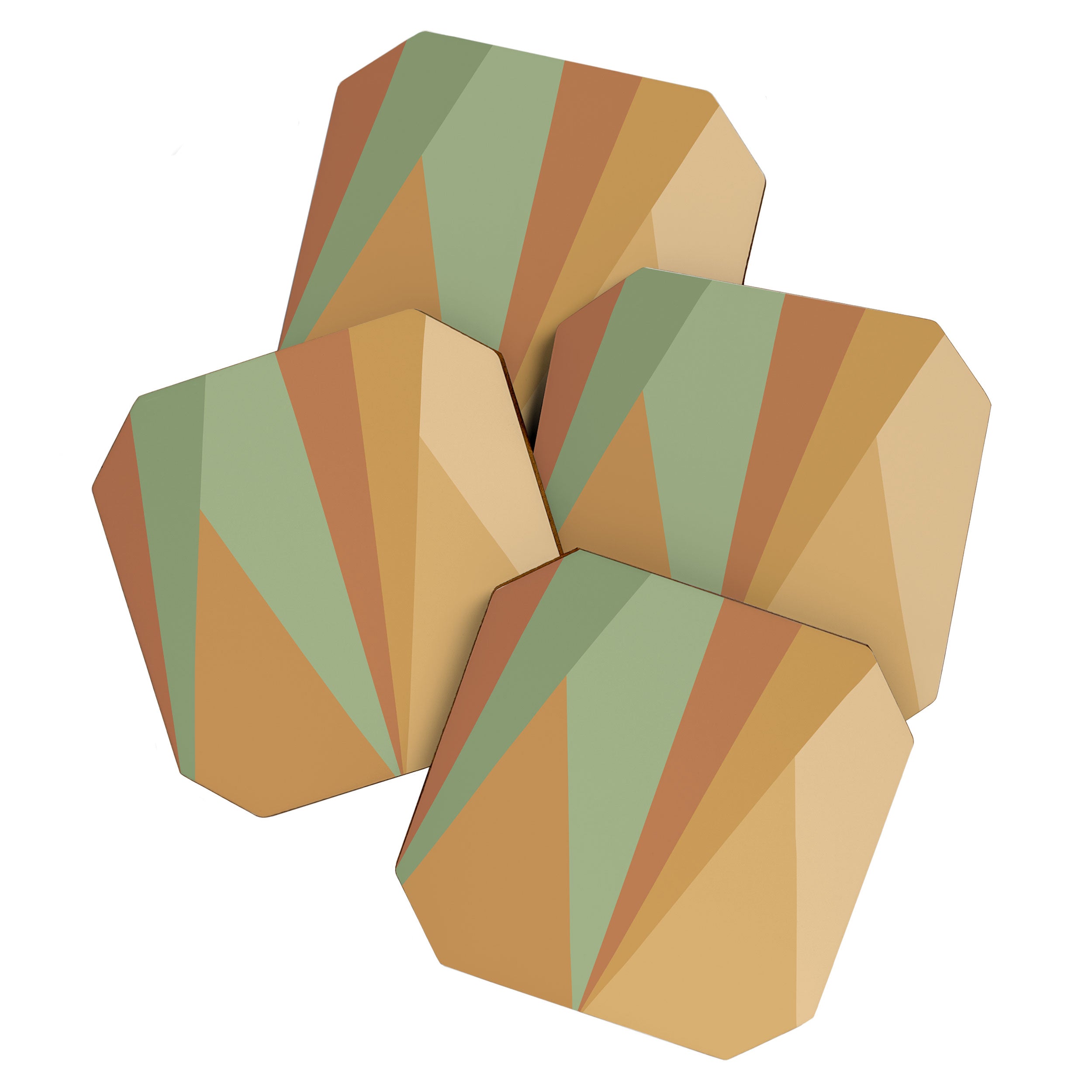 Geometric Triangles XII Earthy Rustic Coaster Gallery Image 1