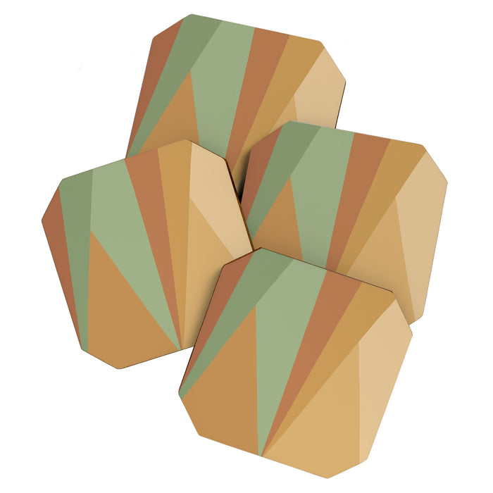 Geometric Triangles XII Earthy Rustic Coaster Gallery Image 1