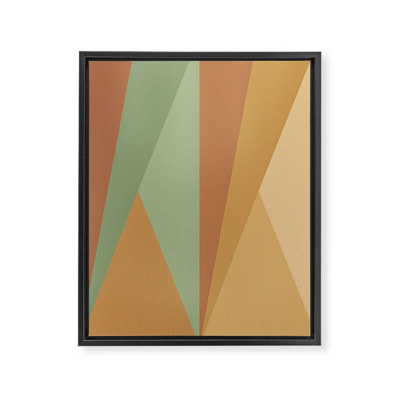 Geometric Triangles XII Earthy Rustic Framed Canvas Print Gallery Image 6