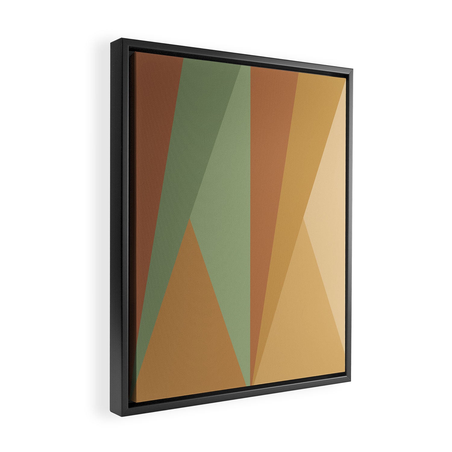 Geometric Triangles XII Earthy Rustic Framed Canvas Print Gallery Image 2