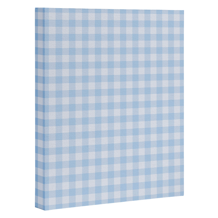 Gingham Plaid Pattern - Natural Sky Blue Canvas Print Gallery Image 1