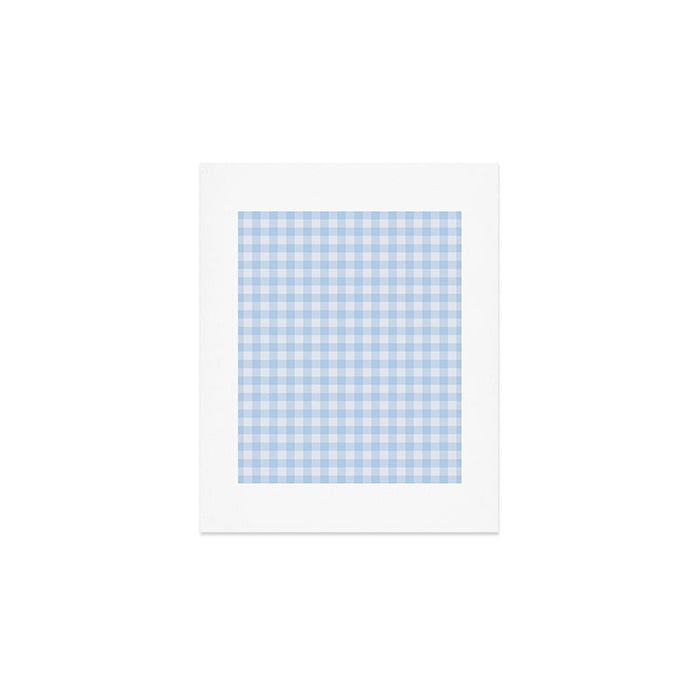 Gingham Plaid Pattern - Natural Sky Blue Art Print Gallery Image 1