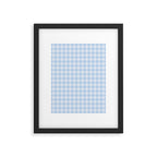 Gingham Plaid Pattern - Natural Sky Blue Framed Art Print Gallery Image 6