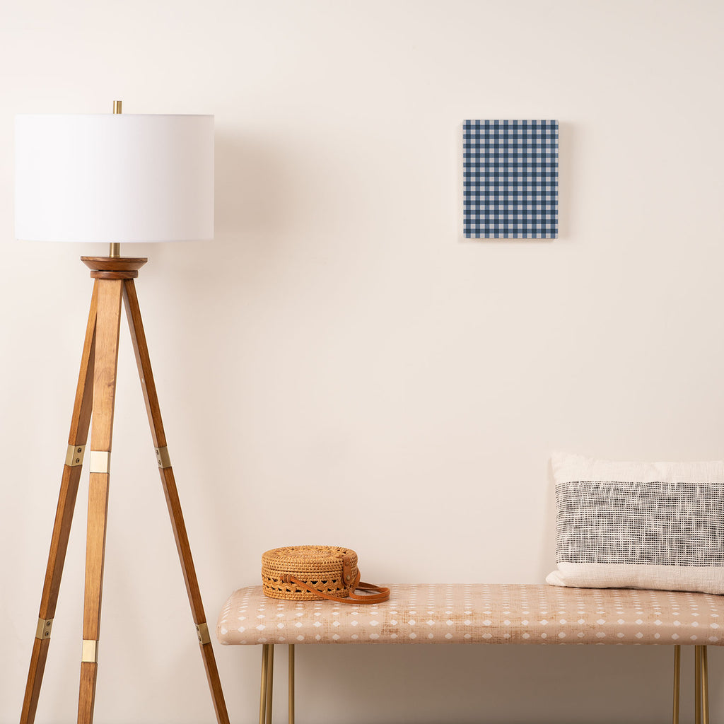 Gingham Plaid Pattern - Classic Blue Canvas Print Gallery Image 2