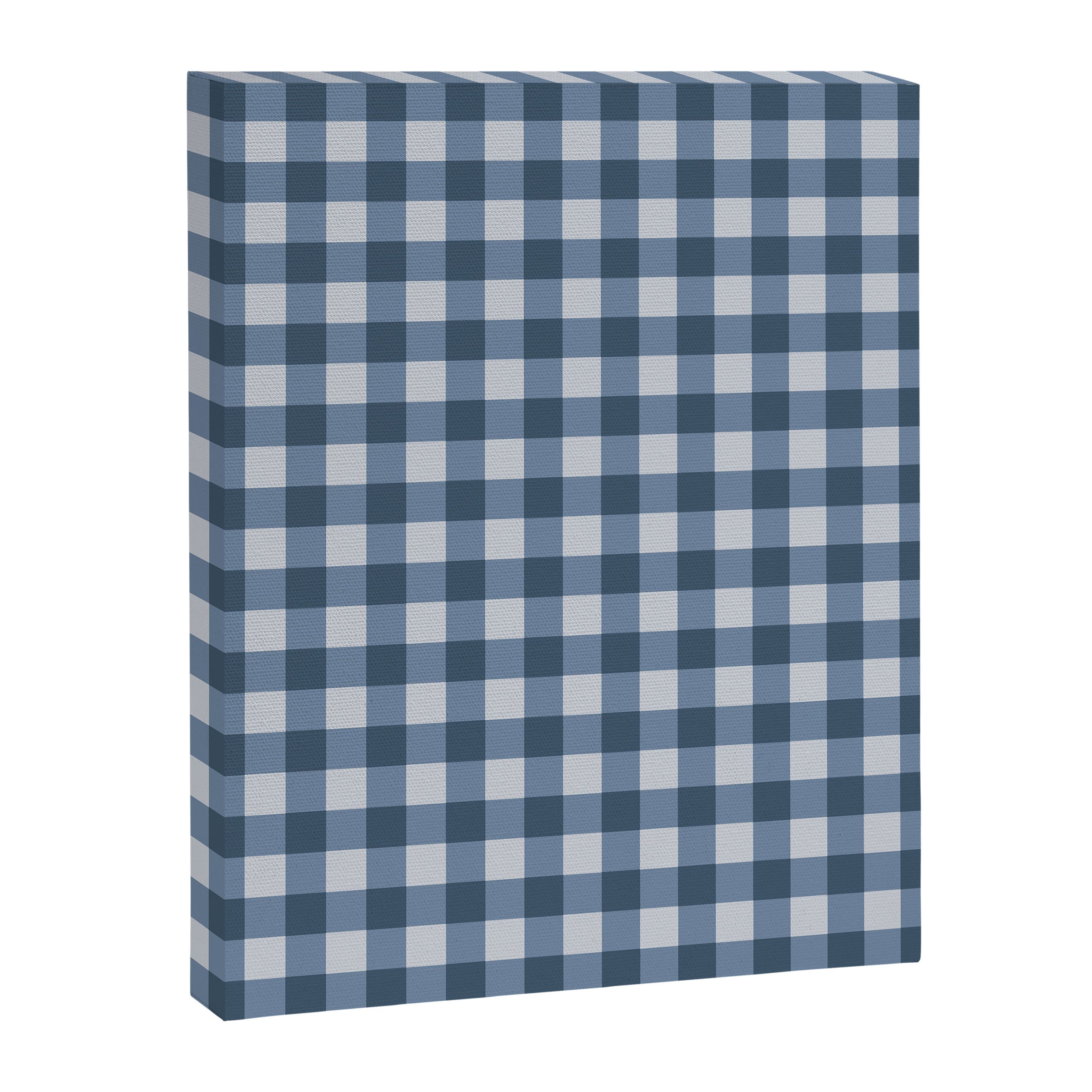 Gingham Plaid Pattern - Classic Blue Canvas Print Gallery Image 8