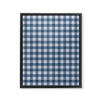 Gingham Plaid Pattern - Classic Blue Framed Canvas Print Gallery Image 8