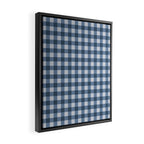 Gingham Plaid Pattern - Classic Blue Framed Canvas Print Gallery Image 2