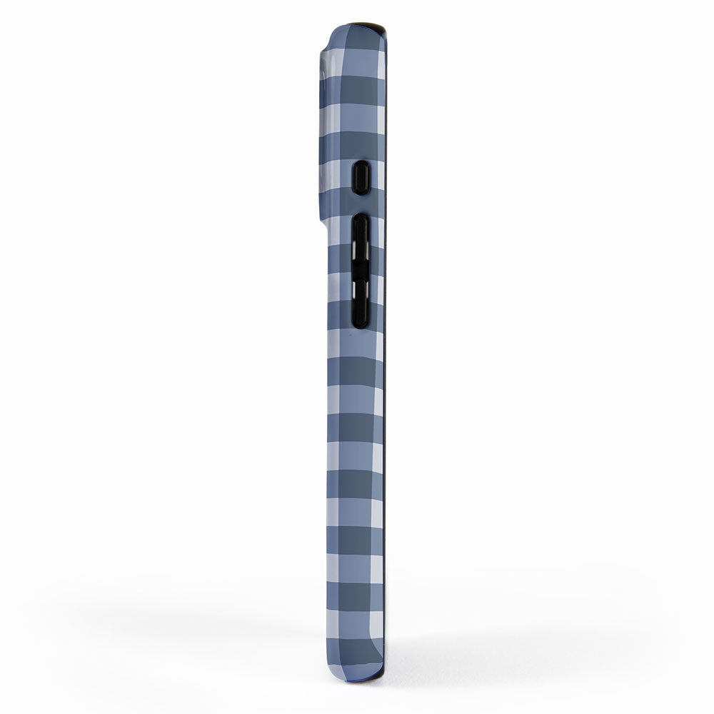 Gingham Plaid Pattern - Classic Blue iPhone Case Gallery Image 2