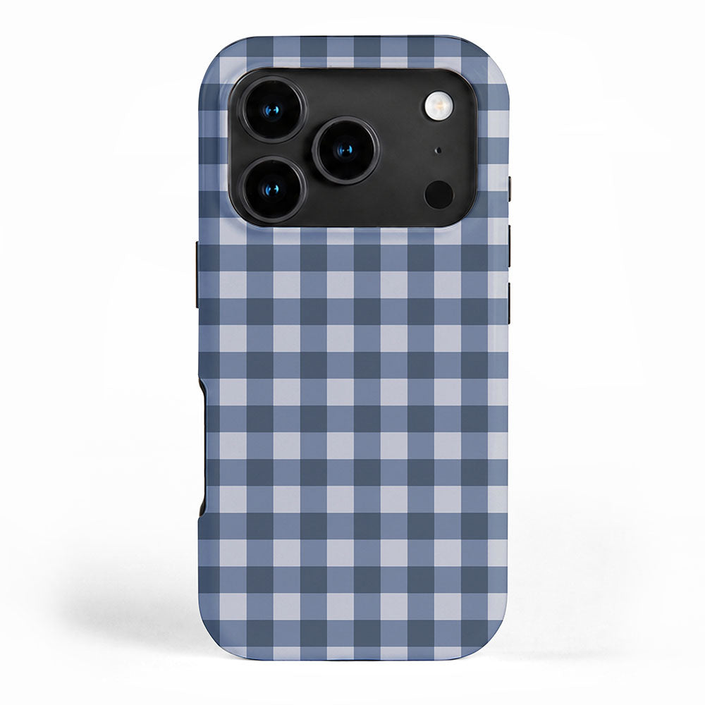 Gingham Plaid Pattern - Classic Blue iPhone Case Gallery Image 1