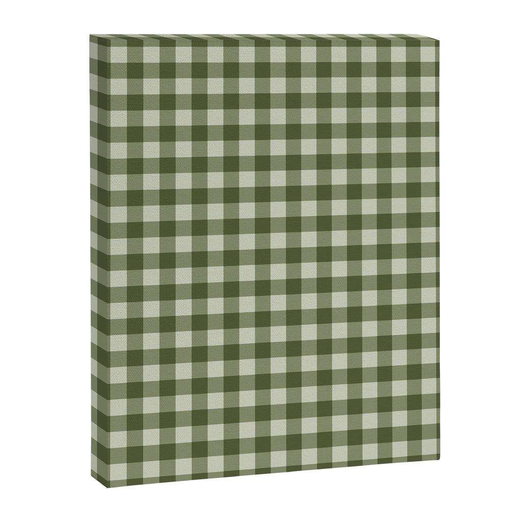Gingham Plaid Pattern - Natural Green Canvas Print Gallery Image 8
