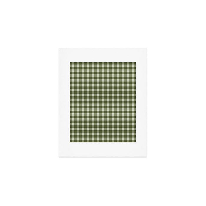 Gingham Plaid Pattern - Natural Green Art Print Gallery Image 1
