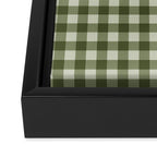 Gingham Plaid Pattern - Natural Green Framed Canvas Print Gallery Image 3