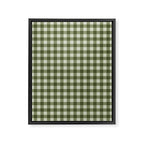 Gingham Plaid Pattern - Natural Green Framed Canvas Print Gallery Image 8