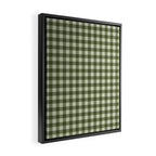 Gingham Plaid Pattern - Natural Green Framed Canvas Print Gallery Image 2