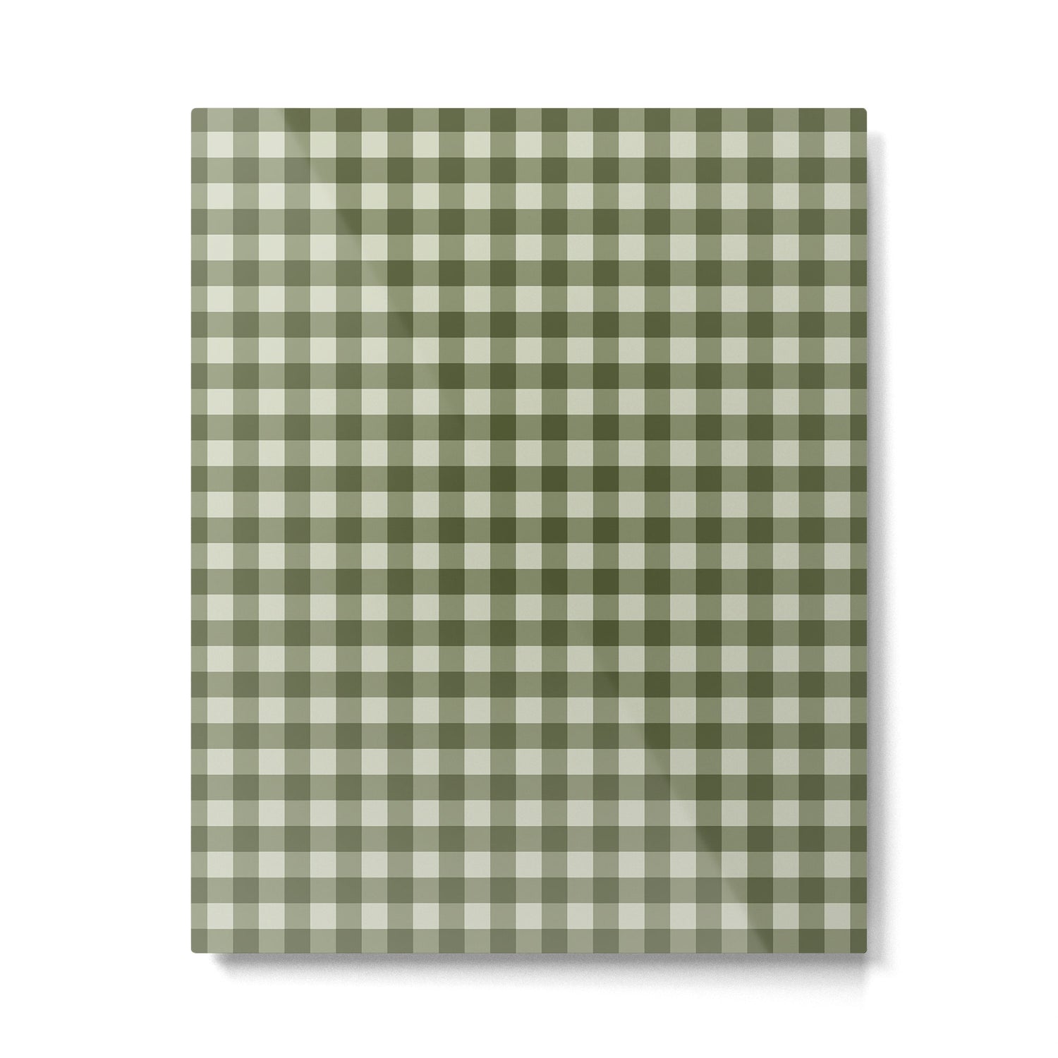 Gingham Plaid Pattern - Natural Green Metal Print Gallery Image 6