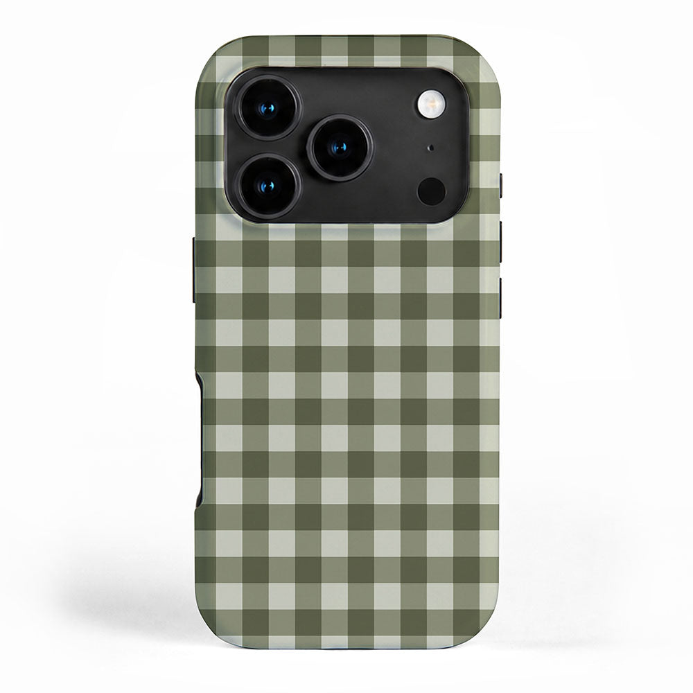 Gingham Plaid Pattern - Natural Green iPhone Case Gallery Image 1