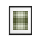Gingham Plaid Pattern - Natural Green Framed Art Print Gallery Image 4
