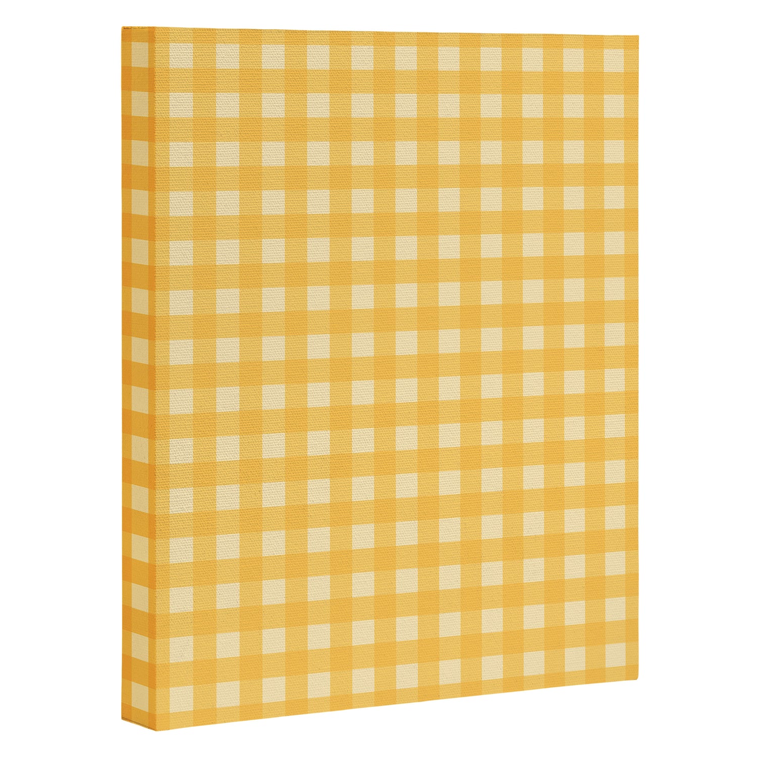 Gingham Plaid Pattern - Sunshine Yellow Canvas Print Gallery Image 3