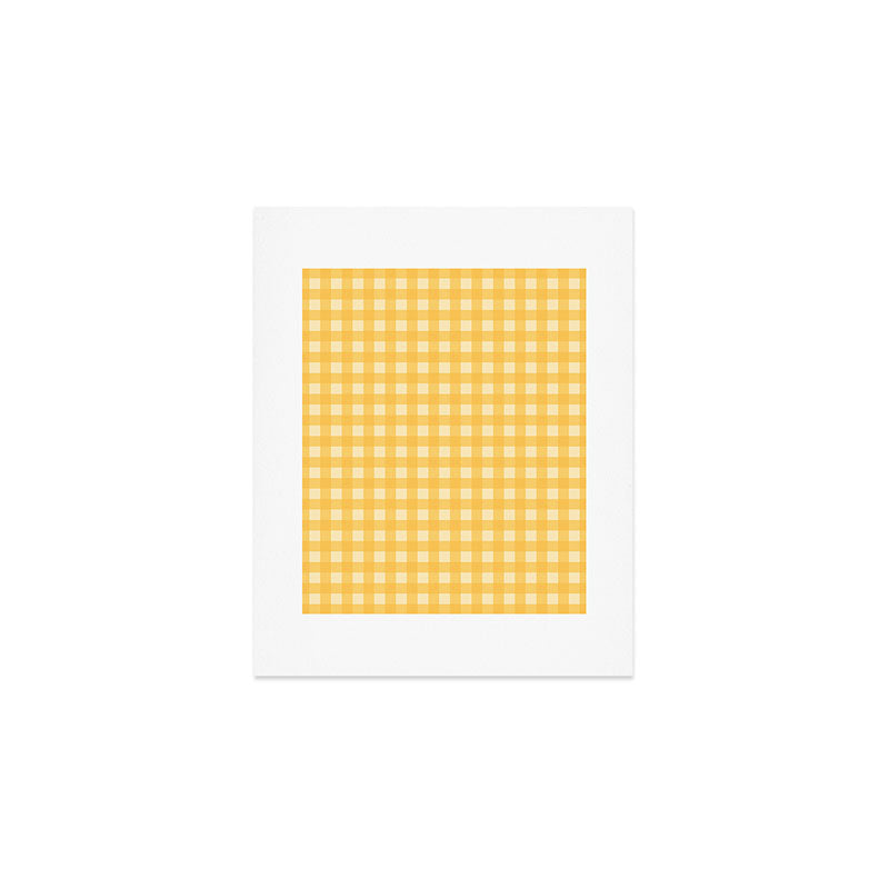 Gingham Plaid Pattern - Sunshine Yellow Art Print Gallery Image 1