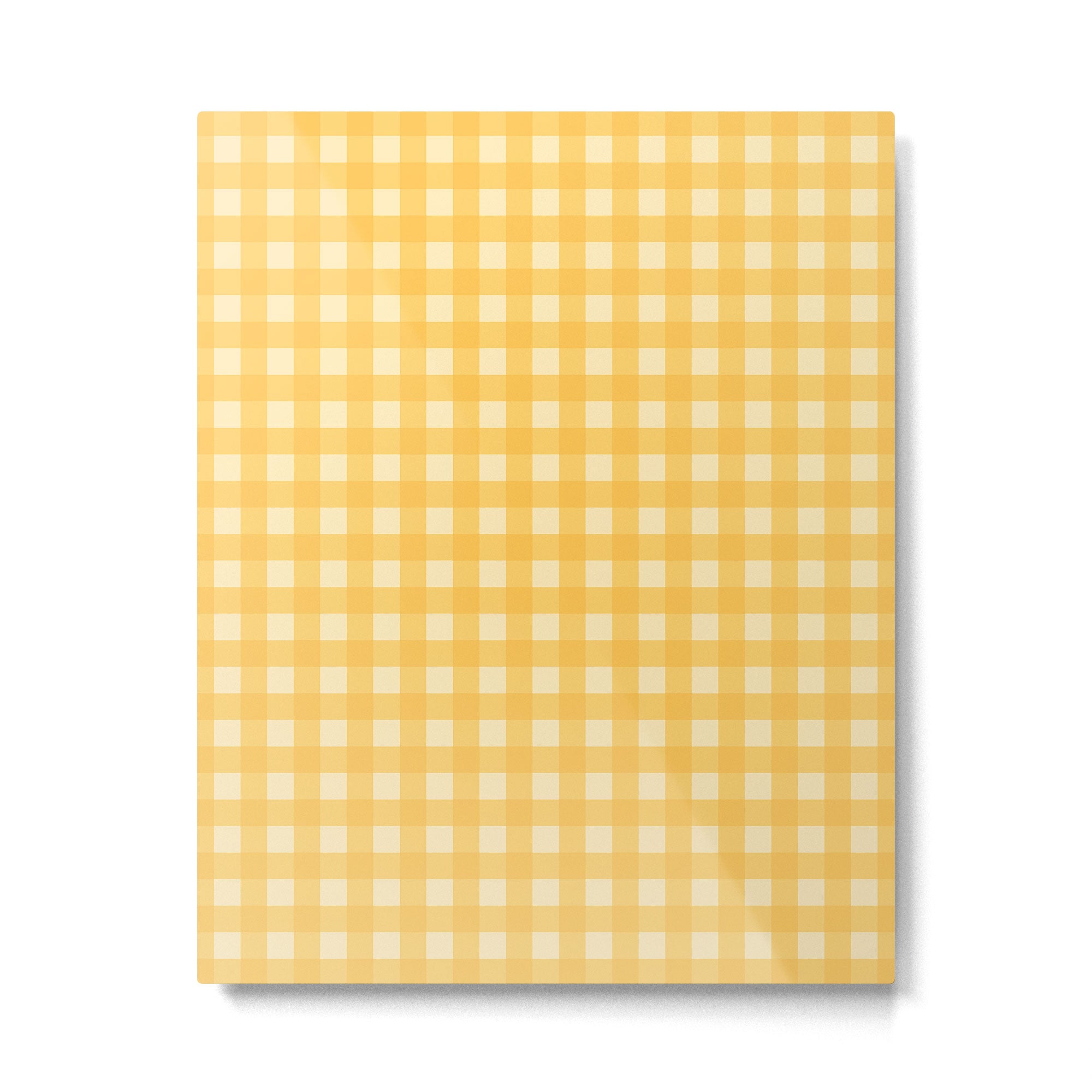Gingham Plaid Pattern - Sunshine Yellow Metal Print Gallery Image 6