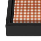 Gingham Plaid Pattern - Brick Red Framed Canvas Print Gallery Image 3
