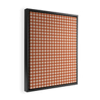 Gingham Plaid Pattern - Brick Red Framed Canvas Print Gallery Image 2