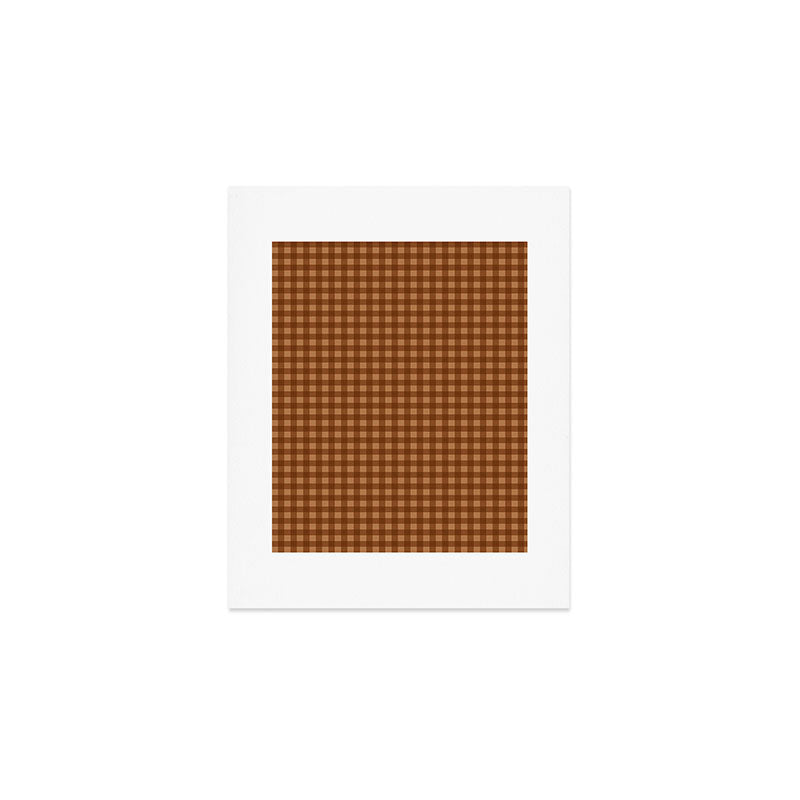 Gingham Plaid Pattern - Burnt Orange Art Print Gallery Image 1