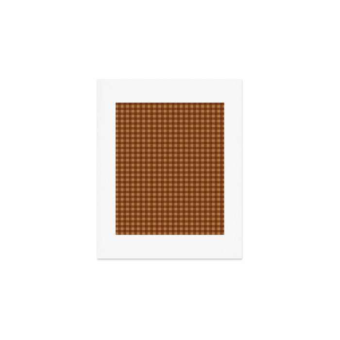 Gingham Plaid Pattern - Burnt Orange Art Print Gallery Image 1