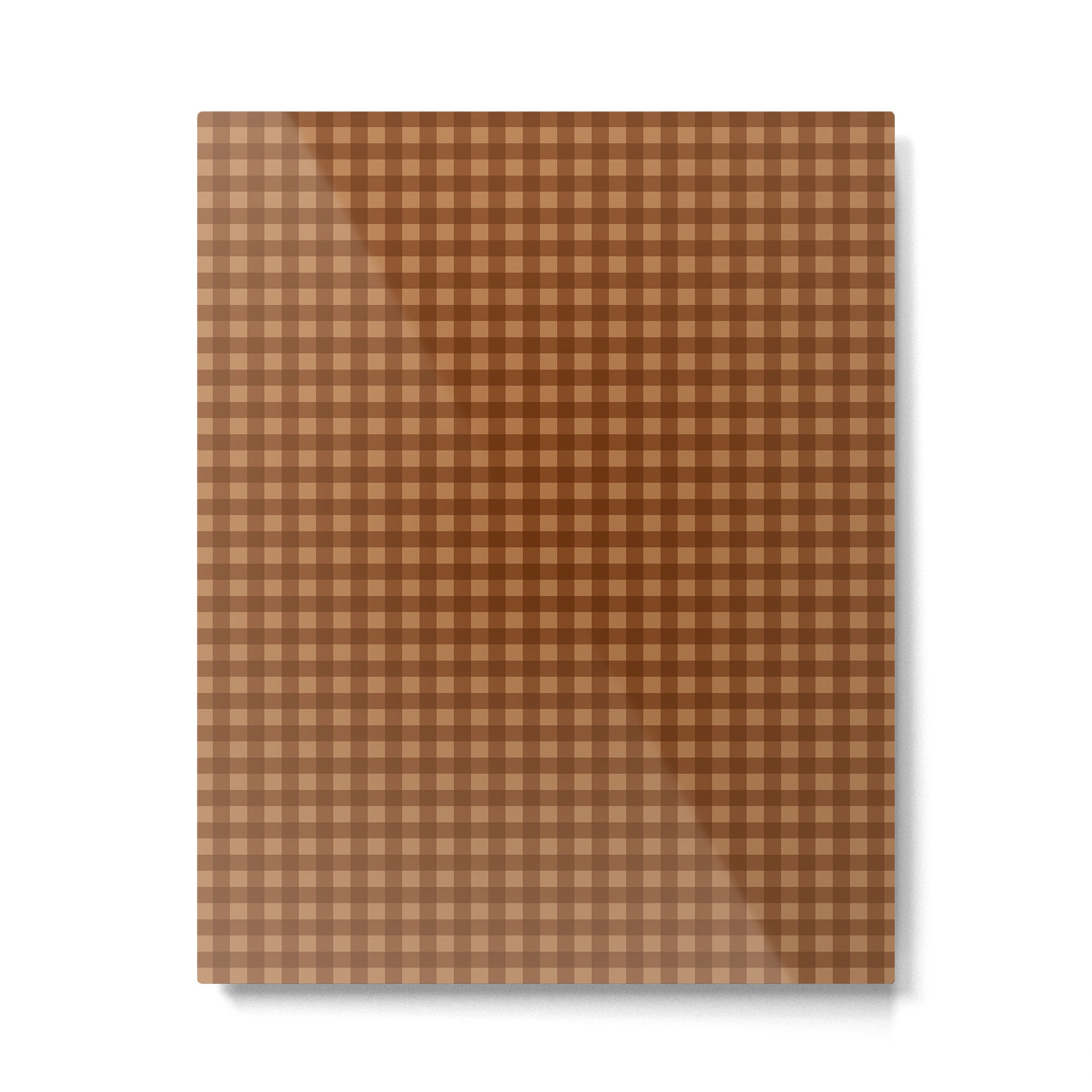 Gingham Plaid Pattern - Burnt Orange Metal Print Gallery Image 6