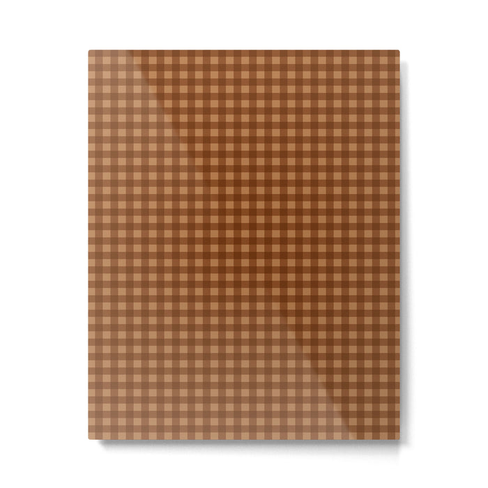 Gingham Plaid Pattern - Burnt Orange Metal Print Gallery Image 1
