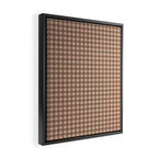 Gingham Plaid Pattern - Coffee Creme Framed Canvas Print Gallery Image 2