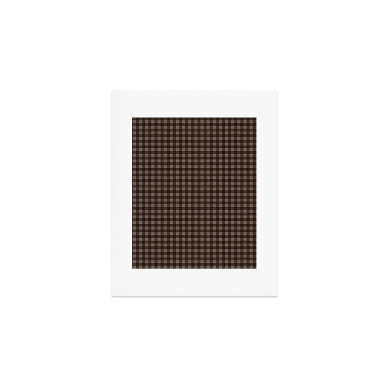 Gingham Plaid Pattern - Earthy Brown Art Print Gallery Image 1