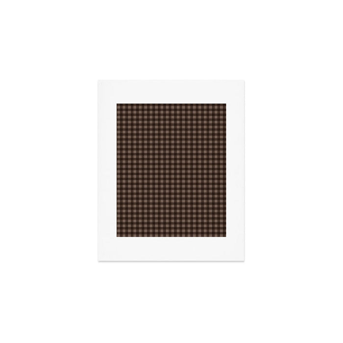 Gingham Plaid Pattern - Earthy Brown Art Print Gallery Image 1