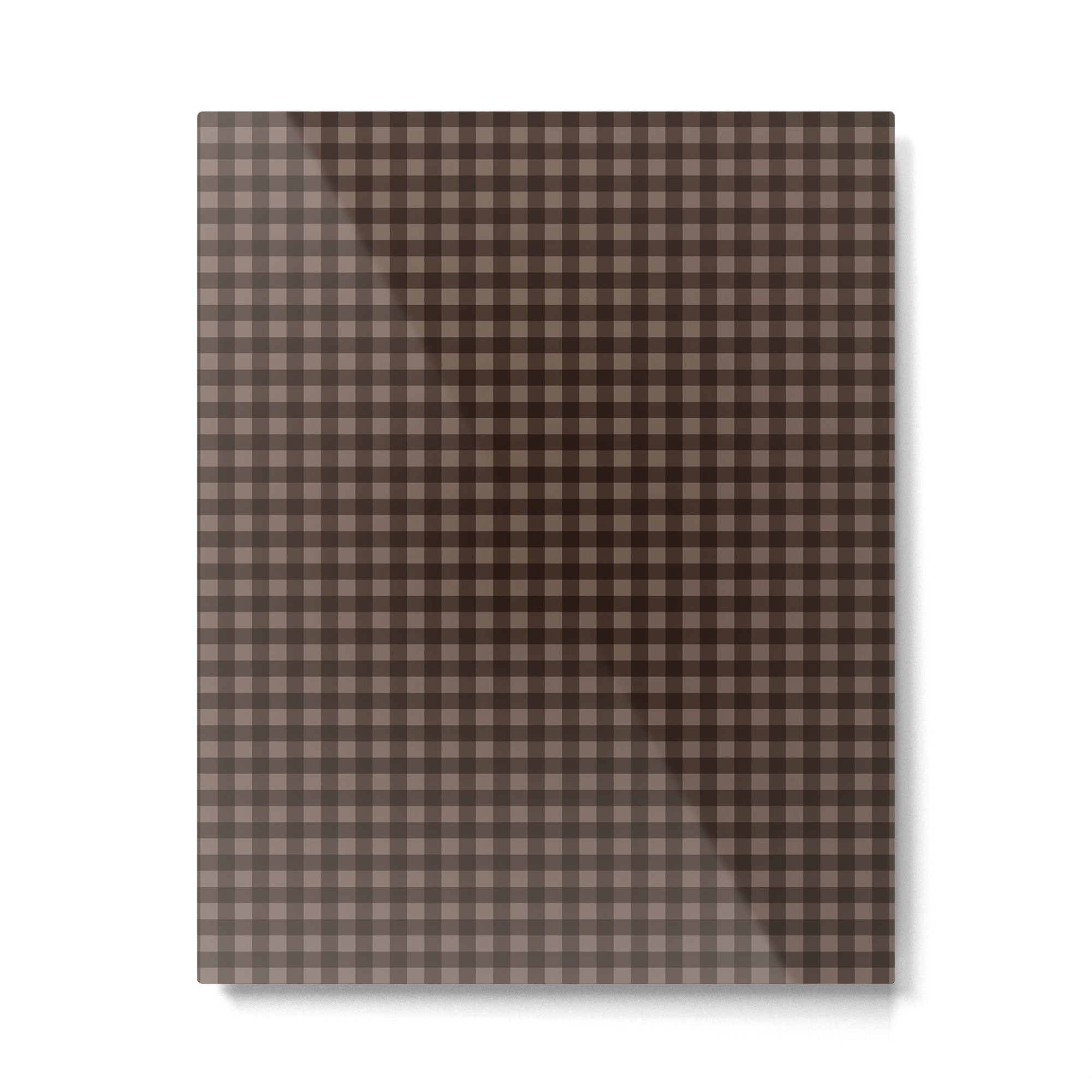 Gingham Plaid Pattern - Earthy Brown Metal Print Gallery Image 6