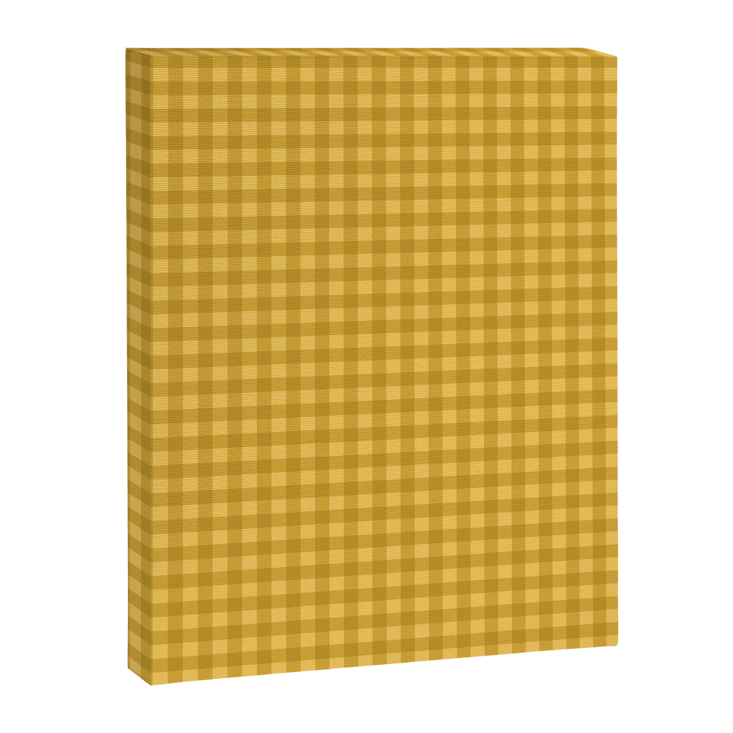 Gingham Plaid Pattern - Earthy Ochre Canvas Print Gallery Image 8