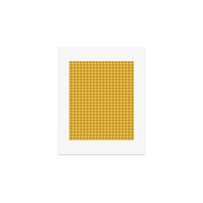 Gingham Plaid Pattern - Earthy Ochre Art Print Gallery Image 1