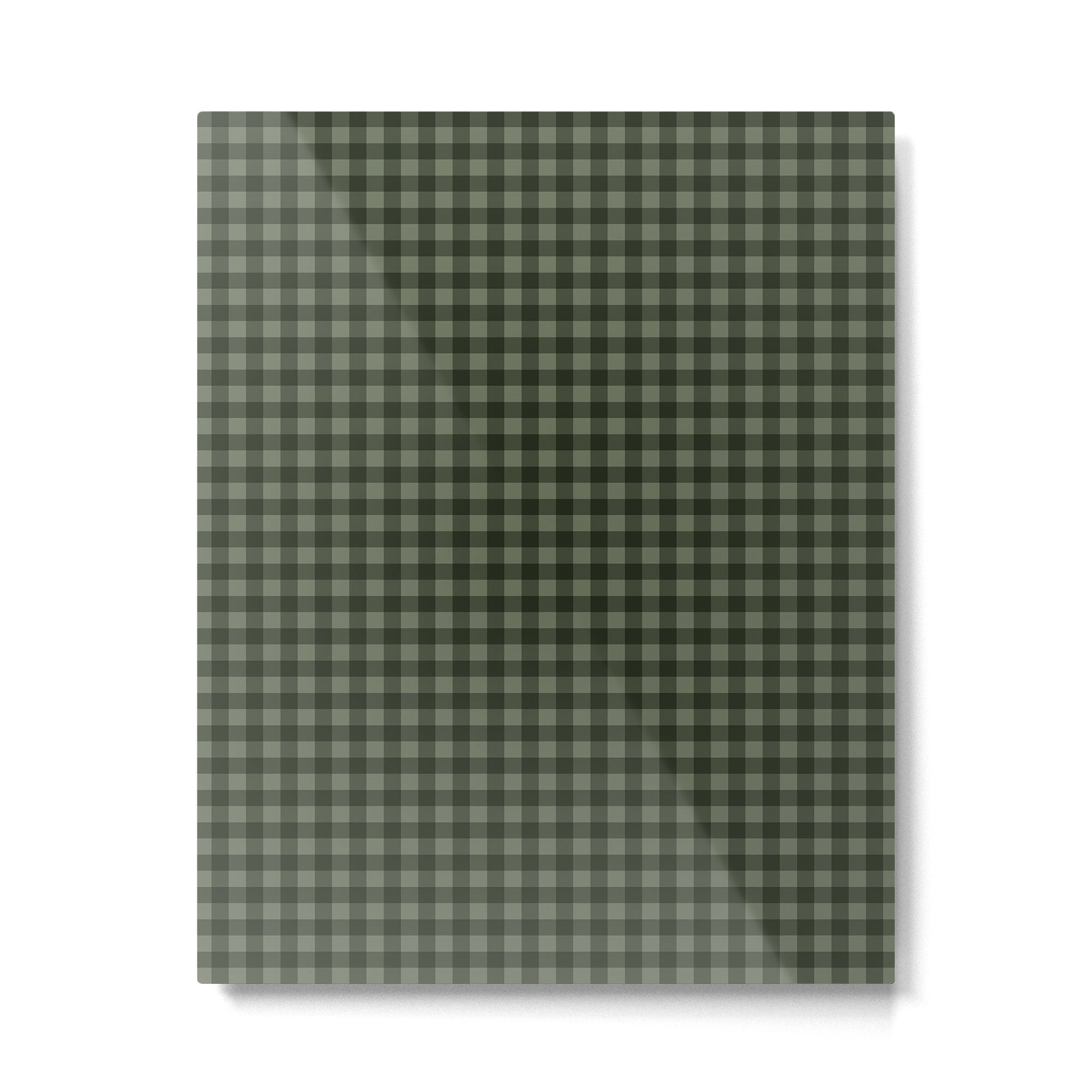 Gingham Plaid Pattern - Forest Green Metal Print Gallery Image 6