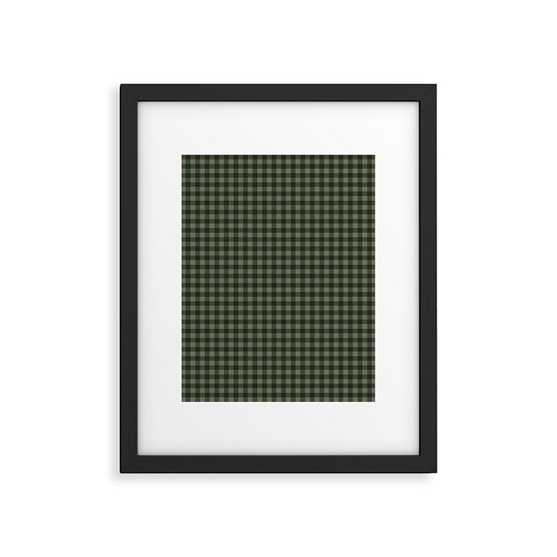 Gingham Plaid Pattern - Forest Green Framed Art Print Gallery Image 6