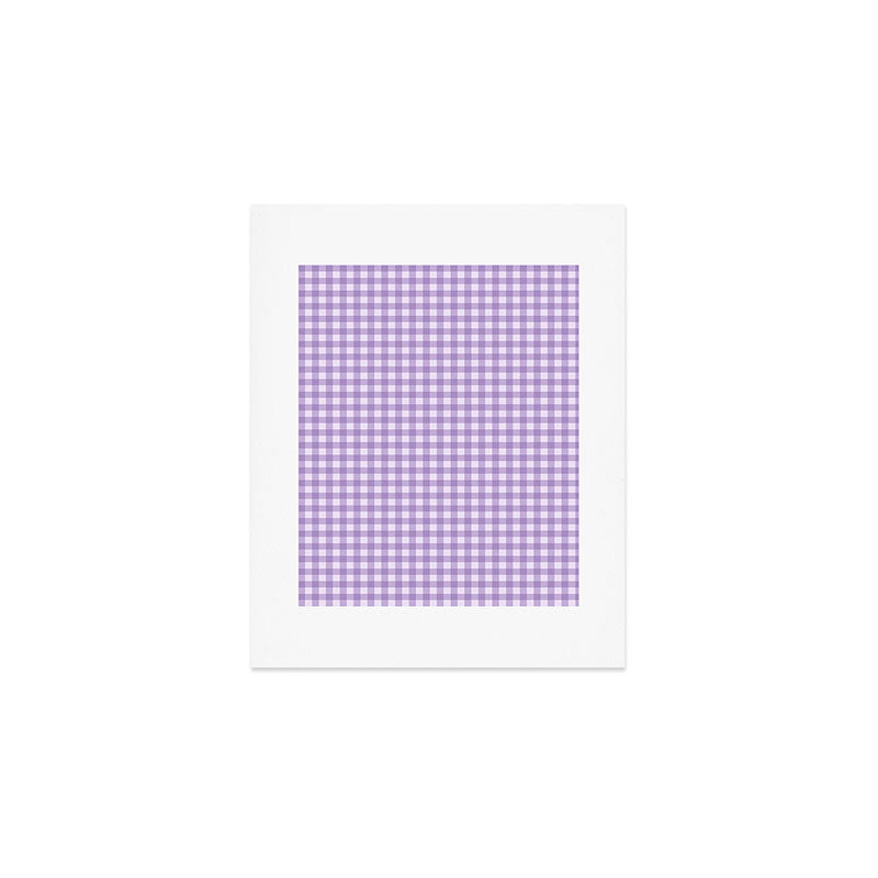 Gingham Plaid Pattern - Lilac Purple Art Print Gallery Image 1