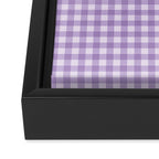 Gingham Plaid Pattern - Lilac Purple Framed Canvas Print Gallery Image 3