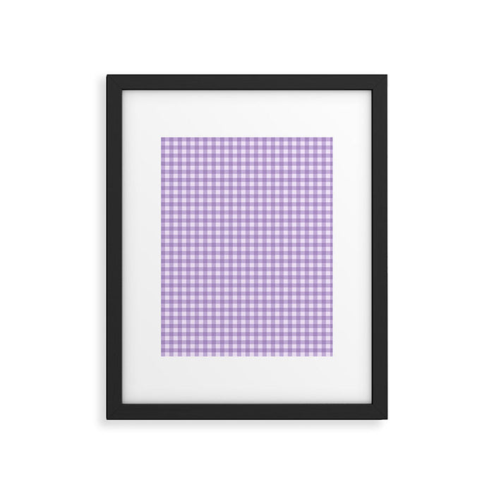 Gingham Plaid Pattern - Lilac Purple Framed Art Print Gallery Image 1