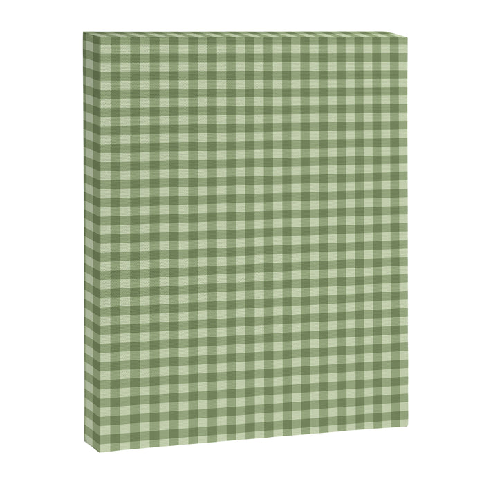 Gingham Plaid Pattern - Natural Green Canvas Print Gallery Image 1