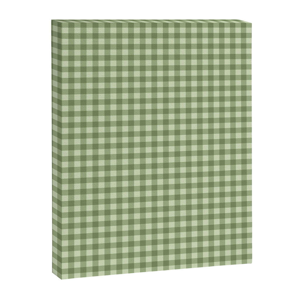 Gingham Plaid Pattern - Natural Green Canvas Print Gallery Image 8