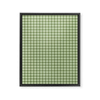 Gingham Plaid Pattern - Natural Green Framed Canvas Print Gallery Image 8