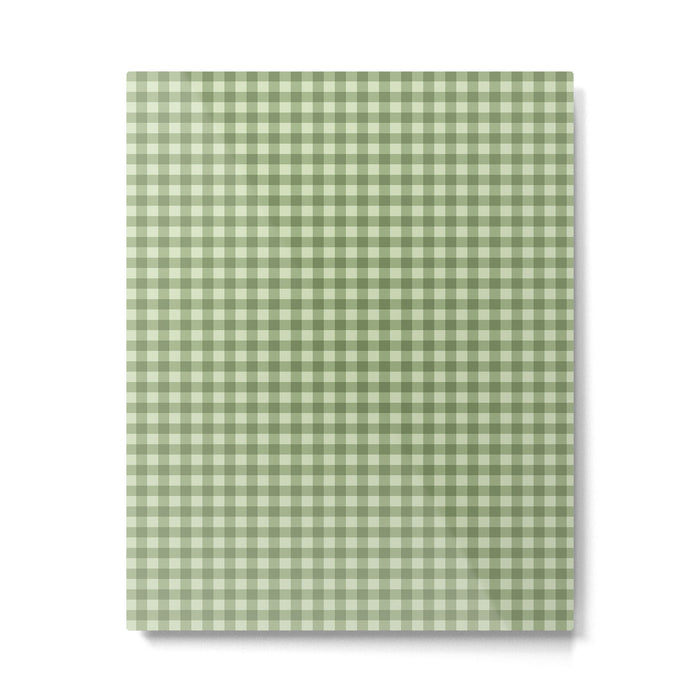Gingham Plaid Pattern - Natural Green Metal Print Gallery Image 1