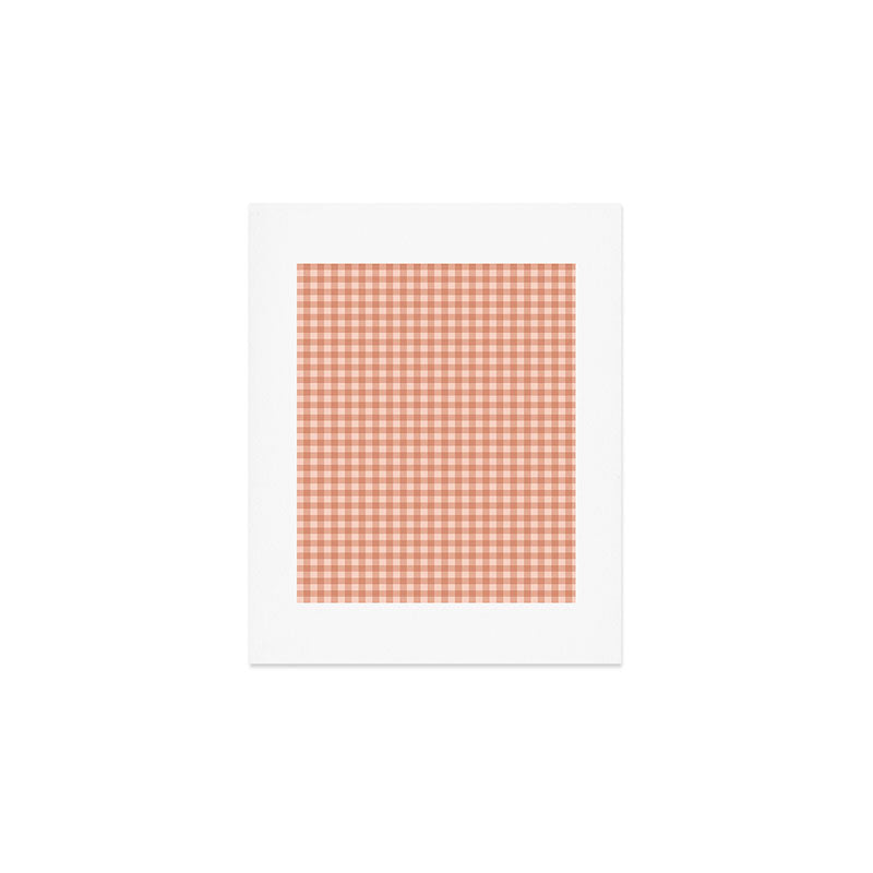 Gingham Plaid Pattern - Natural Rose Art Print Gallery Image 1