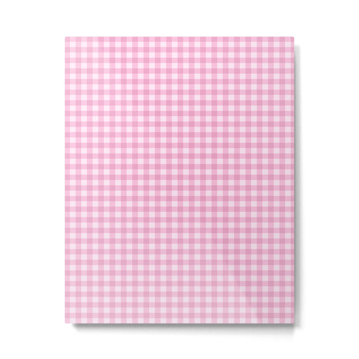 Gingham Plaid Pattern - Pastel Pink Metal Print Gallery Image 1